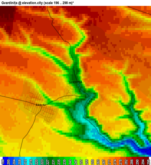 Gvardinița elevation map