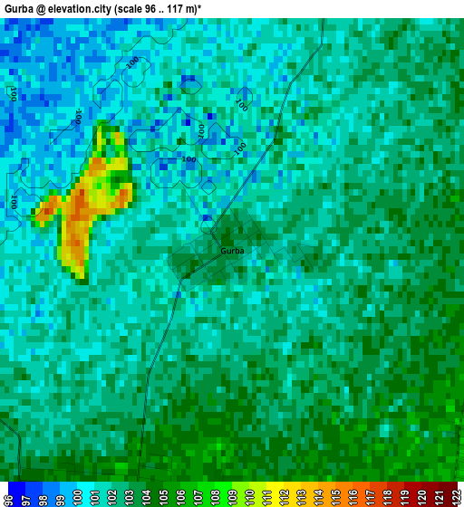 Gurba elevation map