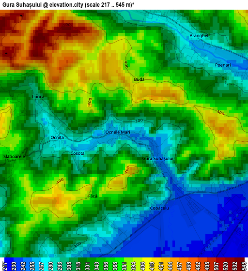 Gura Suhașului elevation map