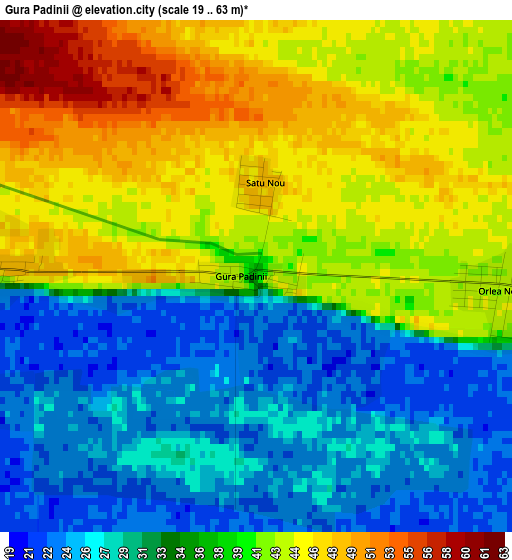 Gura Padinii elevation map