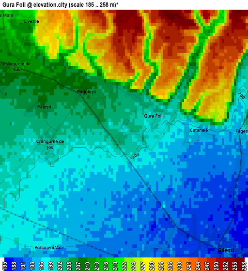 Gura Foii elevation map