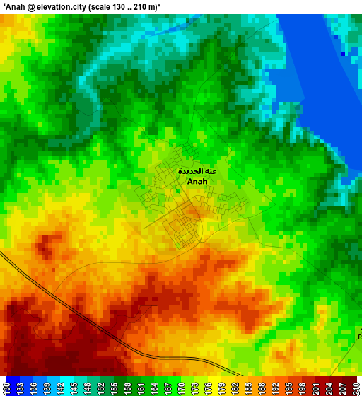 ‘Anah elevation map