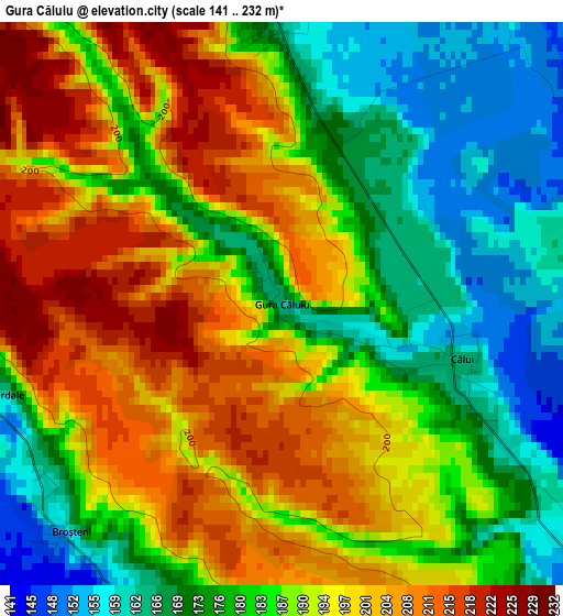 Gura Căluiu elevation map