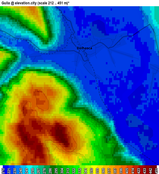 Gulia elevation map