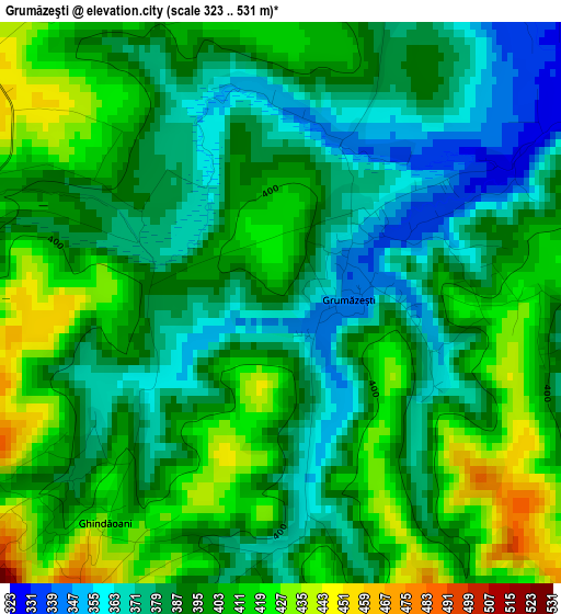 Grumăzeşti elevation map