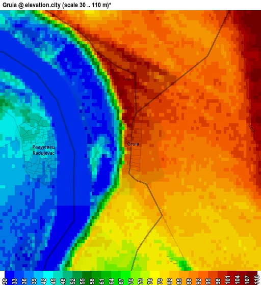 Gruia elevation map