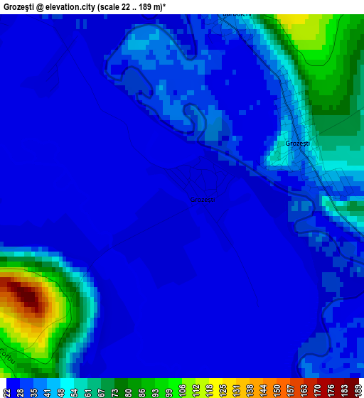 Grozeşti elevation map