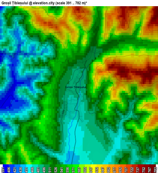 Groșii Țibleșului elevation map