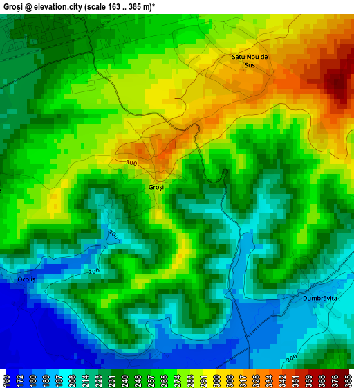 Groşi elevation map