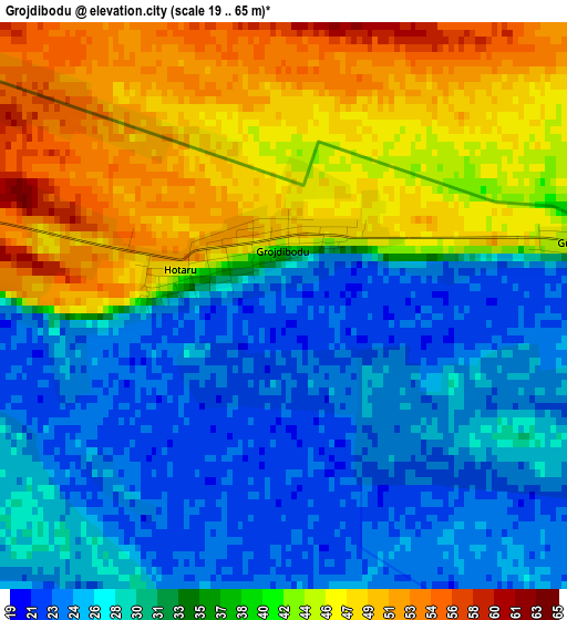 Grojdibodu elevation map