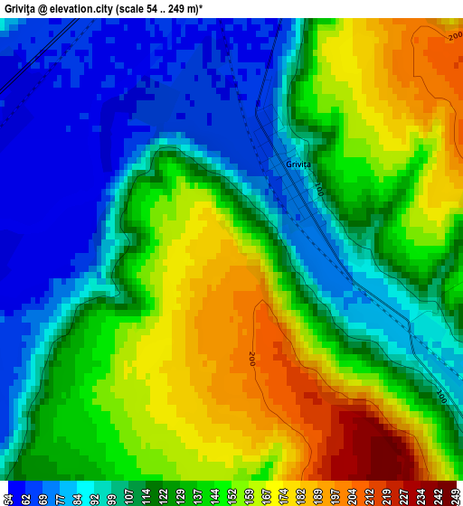 Griviţa elevation map