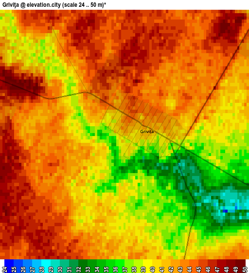 Griviţa elevation map
