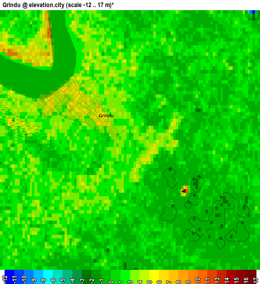 Grindu elevation map