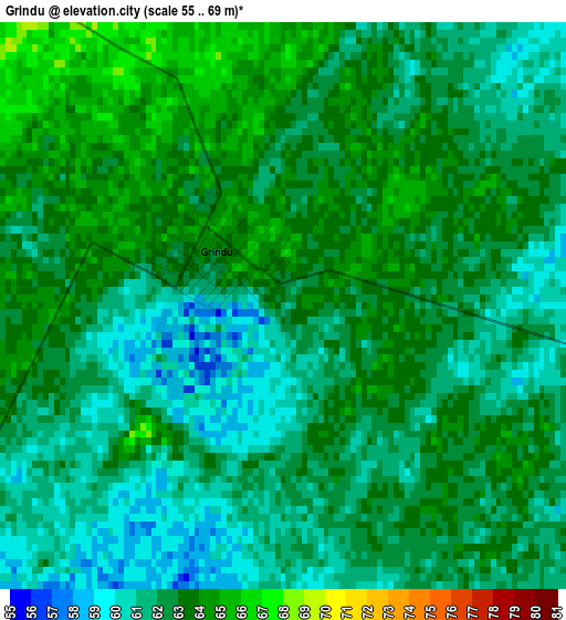 Grindu elevation map