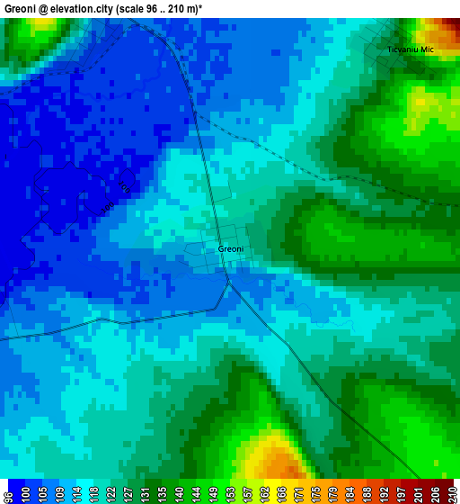 Greoni elevation map