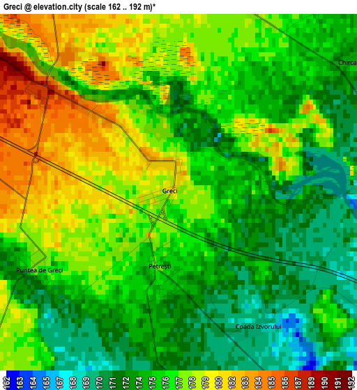 Greci elevation map