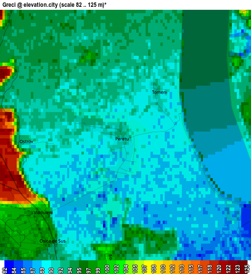 Greci elevation map