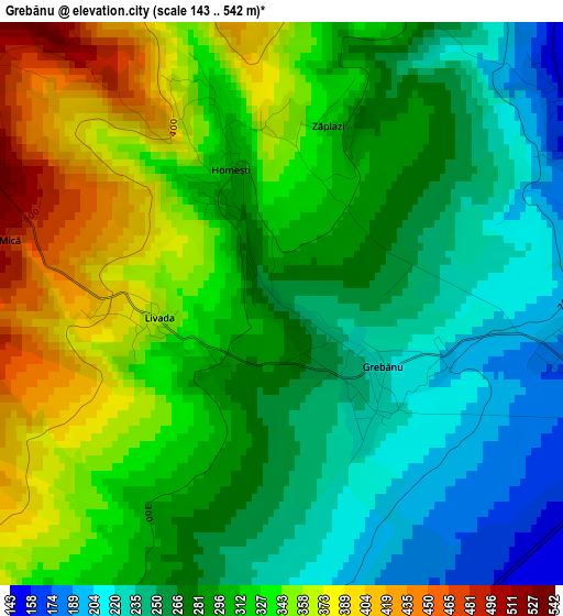 Grebănu elevation map