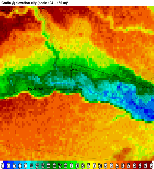 Gratia elevation map