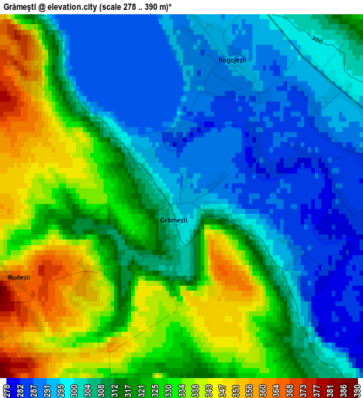 Grămeşti elevation map