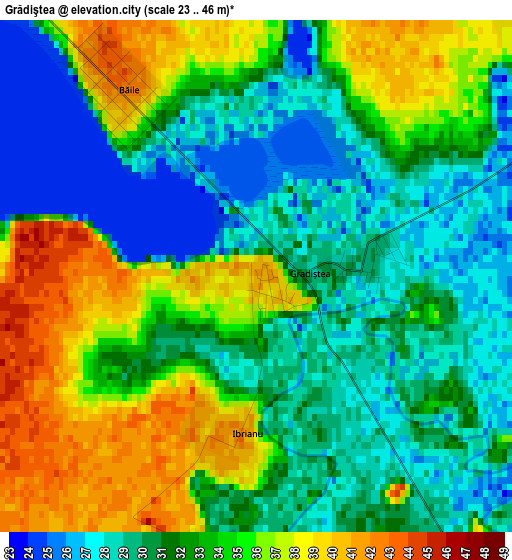 Grădiştea elevation map