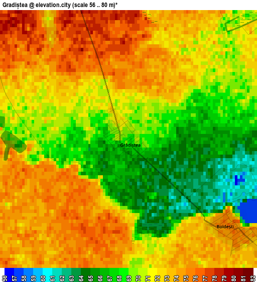 Gradiștea elevation map