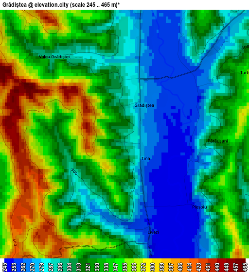 Grădiştea elevation map