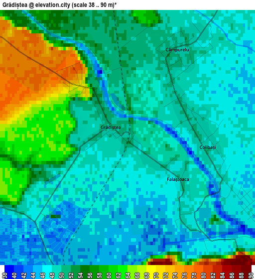 Grădiștea elevation map