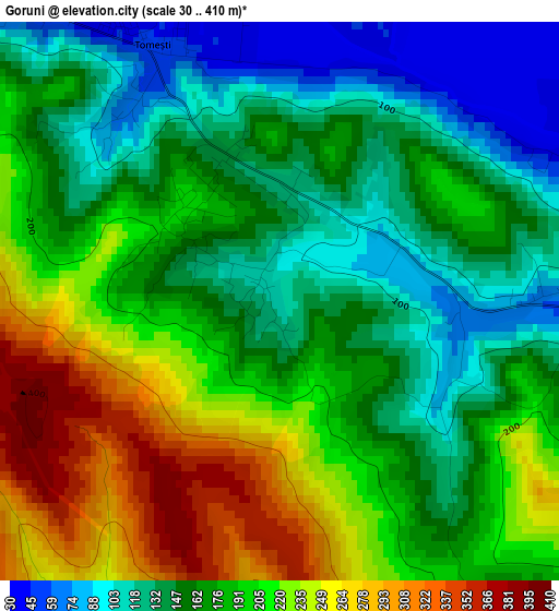 Goruni elevation map