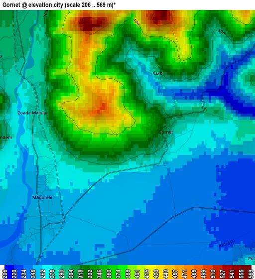 Gornet elevation map