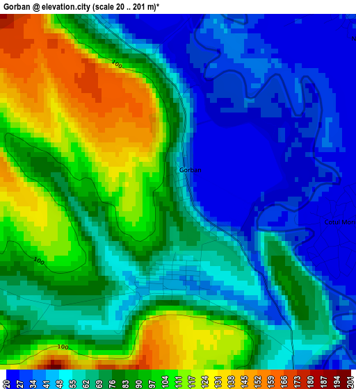 Gorban elevation map