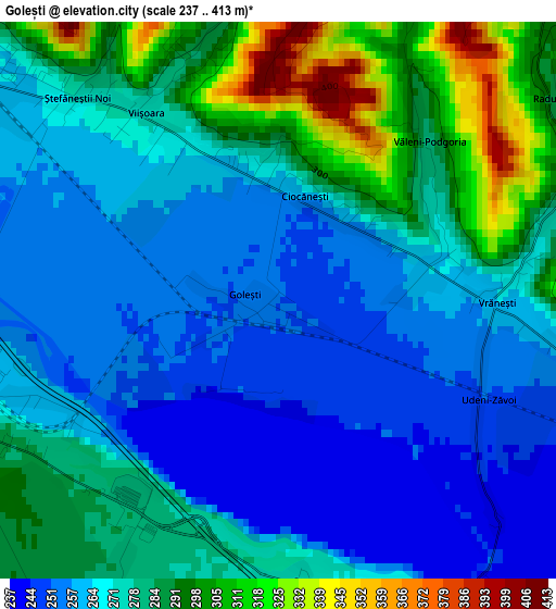 Golești elevation map