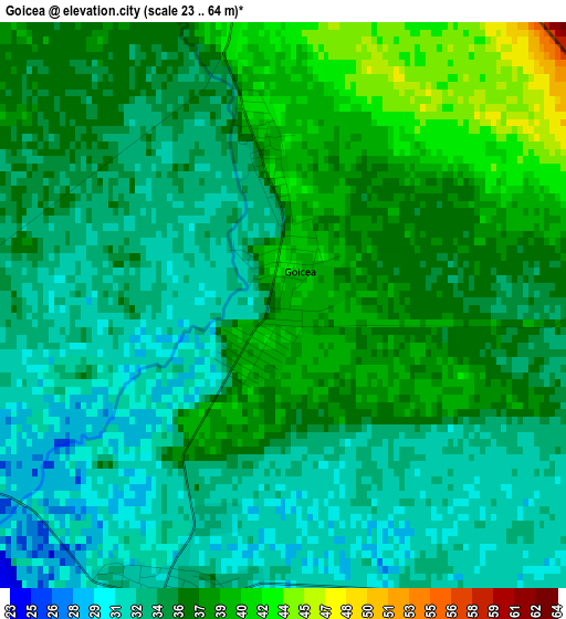 Goicea elevation map