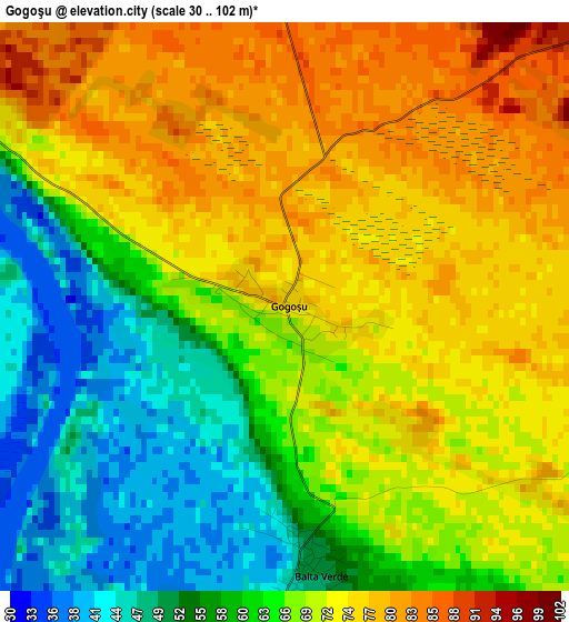 Gogoşu elevation map