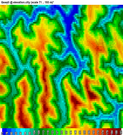 Goești elevation map