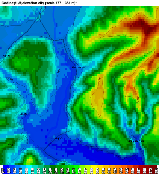 Godineşti elevation map