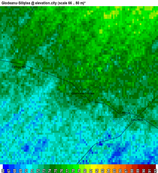 Glodeanu-Siliştea elevation map