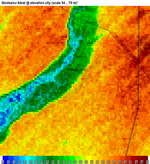 Glodeanu-Sărat elevation map