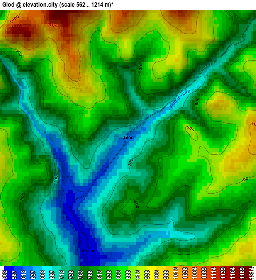 Glod elevation map