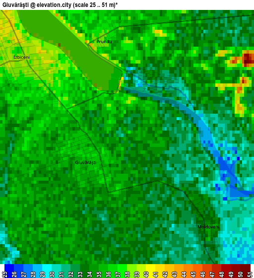 Giuvărăşti elevation map