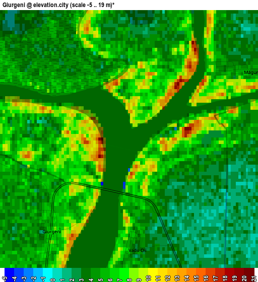 Giurgeni elevation map