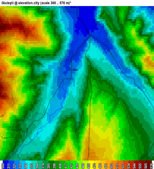 Giuleşti elevation map