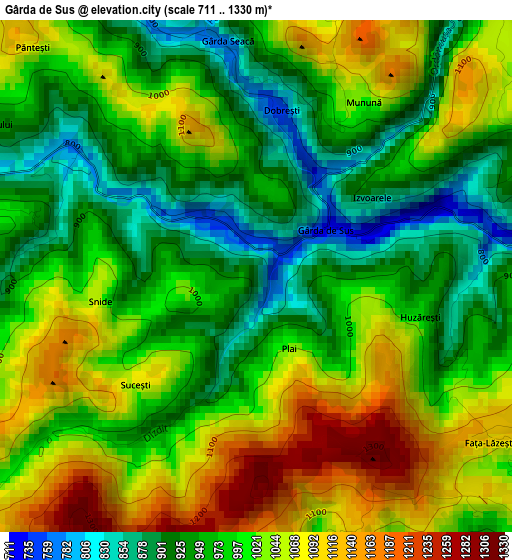 Gârda de Sus elevation map