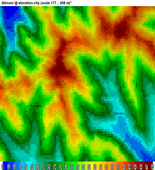 Gârceni elevation map