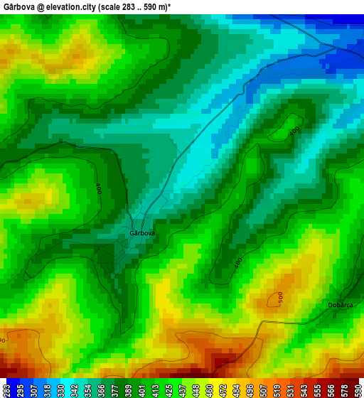 Gârbova elevation map