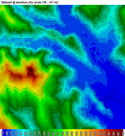 Gârbești elevation map