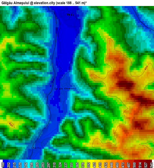 Gâlgău Almaşului elevation map