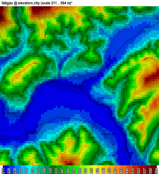 Gâlgău elevation map