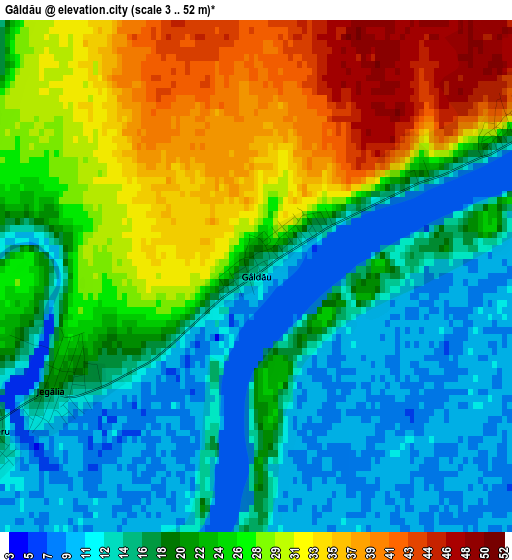 Gâldău elevation map