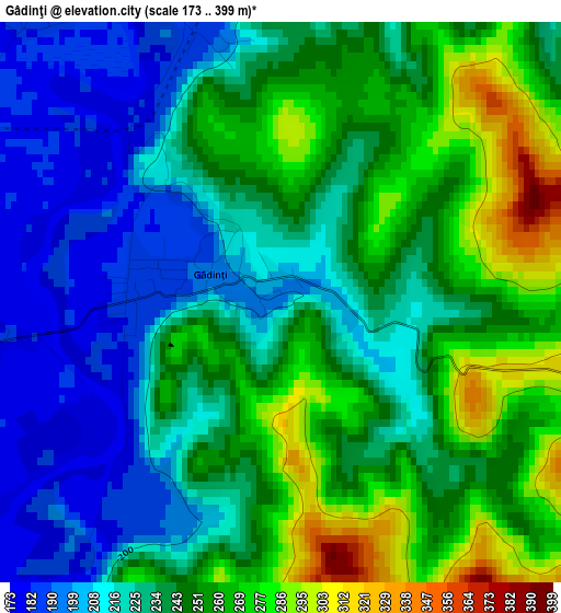 Gâdinţi elevation map